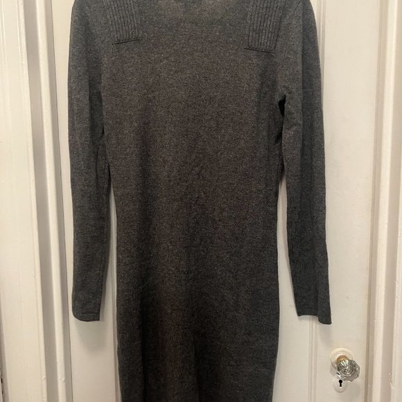 Bloomingdale's Aqua Gray Cashmere Sweater Dress, Size Medium - Picture 2 of 4
